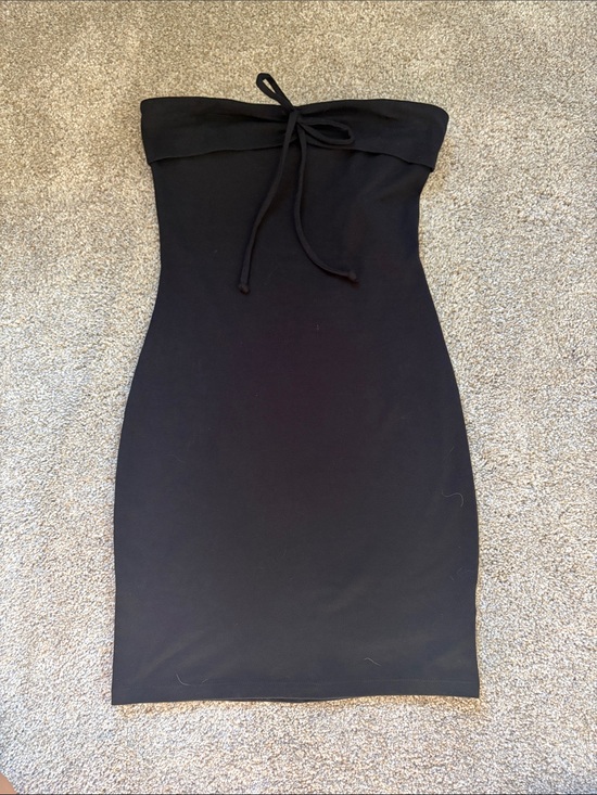 wild fable Dresses & Skirts - wild fable Strapless Black Bodycon Dress with Front Tie Detail